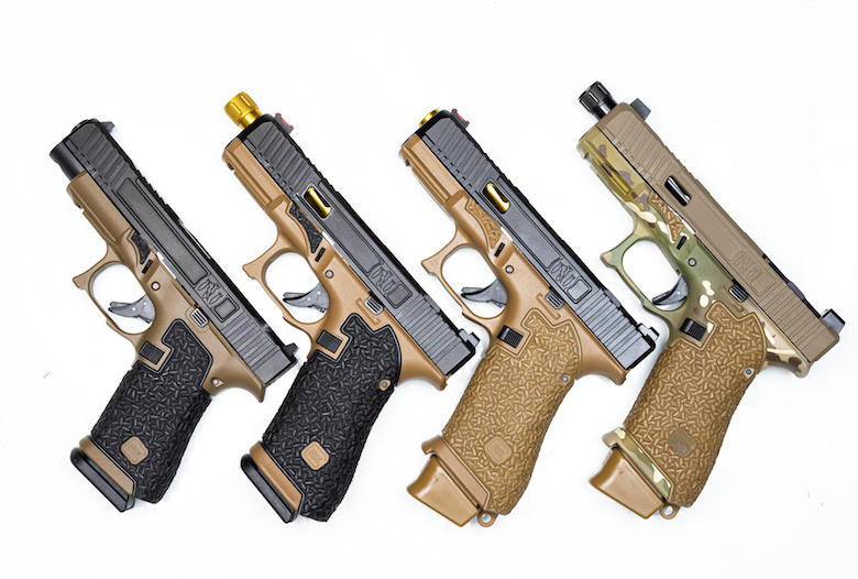 4 custom built pistols
